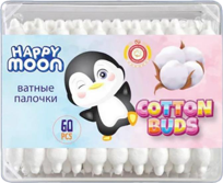 Ватные палочки для детей, Happy Moon, 60 шт.