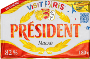 PRESIDENT масло классическое 82% 180 г